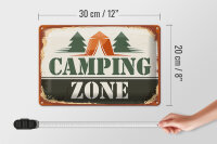Blechschild Camping 30x20cm Camping Zone