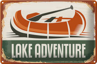 Blechschild Retro 30x20cm lake adventure Outdoor