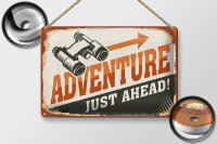 Blechschild Retro 30x20cm Adventure just ahead Outdoor