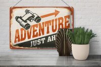 Blechschild Retro 30x20cm Adventure just ahead Outdoor