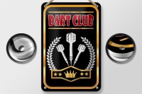 Blechschild Hinweis 12x18cm Dart Club schwarzes