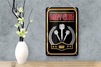 Blechschild Hinweis 12x18cm Dart Club schwarzes