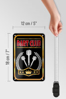 Blechschild Hinweis 12x18cm Dart Club schwarzes