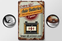 Blechschild Retro 20x30cm Auto Batteries extra life