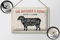 Blechschild Lamm 30x20cm Lamb cuts Metzgerei Fleisch