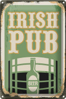Blechschild Retro 20x30cm Irish pub Beer Bier Alkohol