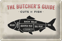 Blechschild Fisch 30x20cm cuts of fish Metzgerei