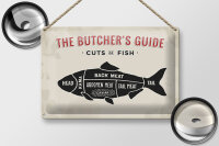 Blechschild Fisch 30x20cm cuts of fish Metzgerei