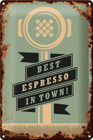 Blechschild Retro 20x30cm Kaffee best espresso in town