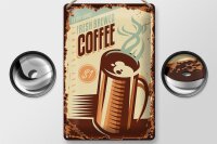 Blechschild Retro 20x30cm Kaffee fresh brewed Coffee