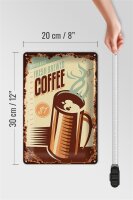 Blechschild Retro 20x30cm Kaffee fresh brewed Coffee