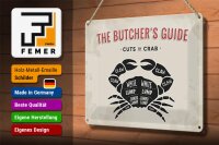 Blechschild Krabben 30x20cm cuts of crab Fisch