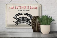 Blechschild Krabben 30x20cm cuts of crab Fisch