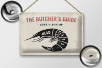 Blechschild Garnele 30x20cm cuts of shrimp Fisch