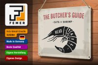 Blechschild Garnele 30x20cm cuts of shrimp Fisch
