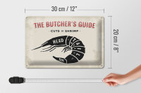 Blechschild Garnele 30x20cm cuts of shrimp Fisch