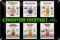Blechschild Alkohol 30x20cm 6 smoothie cocktails recipes