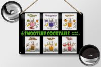 Blechschild Alkohol 30x20cm 6 smoothie cocktails recipes