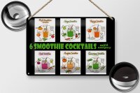 Blechschild Alkohol 30x20cm 6 smoothie cocktails