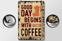 Blechschild Retro 20x30cm Kaffee good day begins Coffee