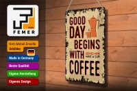 Blechschild Retro 20x30cm Kaffee good day begins Coffee