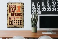 Blechschild Retro 20x30cm Kaffee good day begins Coffee