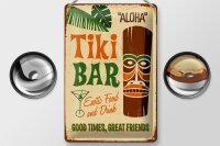 Blechschild 20x30cm Tiki Bar Aloha Exotic Food