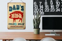 Blechschild Retro 20x30cm dad`s world famous BBQ grillin
