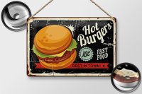 Blechschild Retro 30x20cm hot burgers best in town