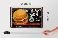 Blechschild Retro 30x20cm hot burgers best in town