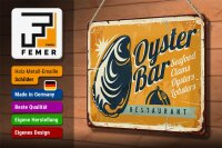 Blechschild Retro 30x20cm Oyster Bar Seafood Restaurant