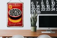 Blechschild Retro 20x30cm burgers best in town Fast food