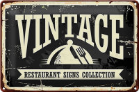 Blechschild Retro 30x20cm Vintage Restaurant Essen