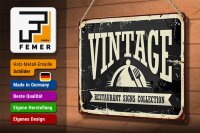 Blechschild Retro 30x20cm Vintage Restaurant Essen