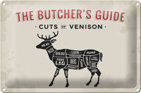 Blechschild Reh 30x20cm cuts of Venison Metzgerei