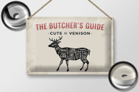 Blechschild Reh 30x20cm cuts of Venison Metzgerei