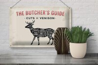 Blechschild Reh 30x20cm cuts of Venison Metzgerei