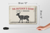 Blechschild Reh 30x20cm cuts of Venison Metzgerei