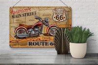 Blechschild Motorrad 30x20cm America`s main street route 66