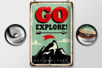 Blechschild Retro 20x30cm National Park go explore Pfeil
