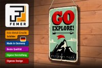 Blechschild Retro 20x30cm National Park go explore Pfeil
