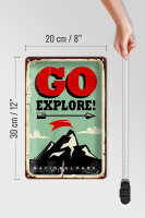 Blechschild Retro 20x30cm National Park go explore Pfeil