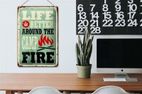 Blechschild Retro 20x30cm Camping campfire life is better