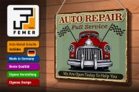 Blechschild Retro 30x20cm Auto repair full Service