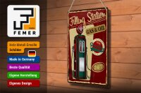 Blechschild Retro 20x30cm Gasoline filling station gas 24/7