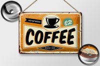 Blechschild Retro 30x20cm Kaffee hot fresh Coffee