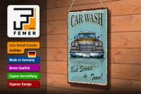 Blechschild Retro 20x30cm Car Wash best service in town