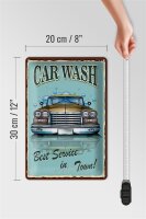 Blechschild Retro 20x30cm Car Wash best service in town