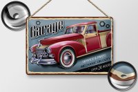 Blechschild Retro 30x20cm Auto Garage service parts open 24