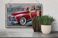 Blechschild Retro 30x20cm Auto Garage service parts open 24